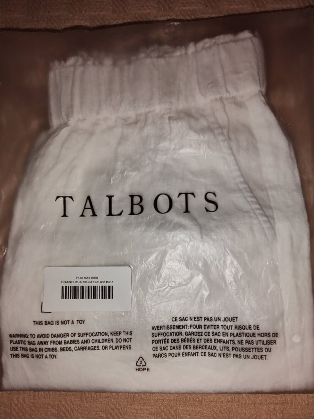 TALBOTS 100% LINEN SHORTS - POCKETS ELASTIC WAIST WASHED LINEN WHITE SMALL NWT